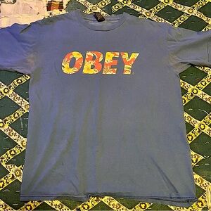 Obey Blue Graphic Men's Shirt